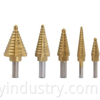 Tin-Coated Step Drill Bit Set